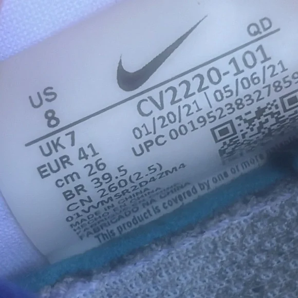 Nike Air Zoom Type SE White Royal Blue Men's Sneakers Size 8 - Picture 11 of 13